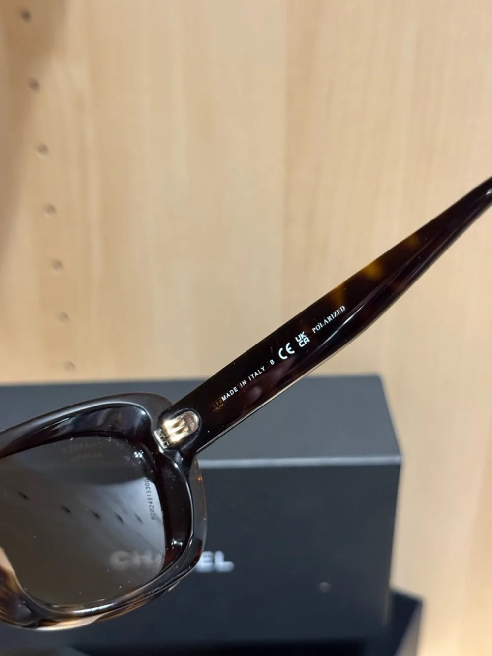 CHANEL Black Cat-Eye Sunglasses with Pearl Accent - Picture 6 of 10